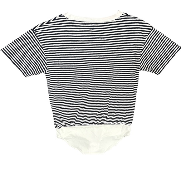 J. Crew Navy and White Striped pocket Short Sleeve bodysuit,size S - Picture 5 of 9